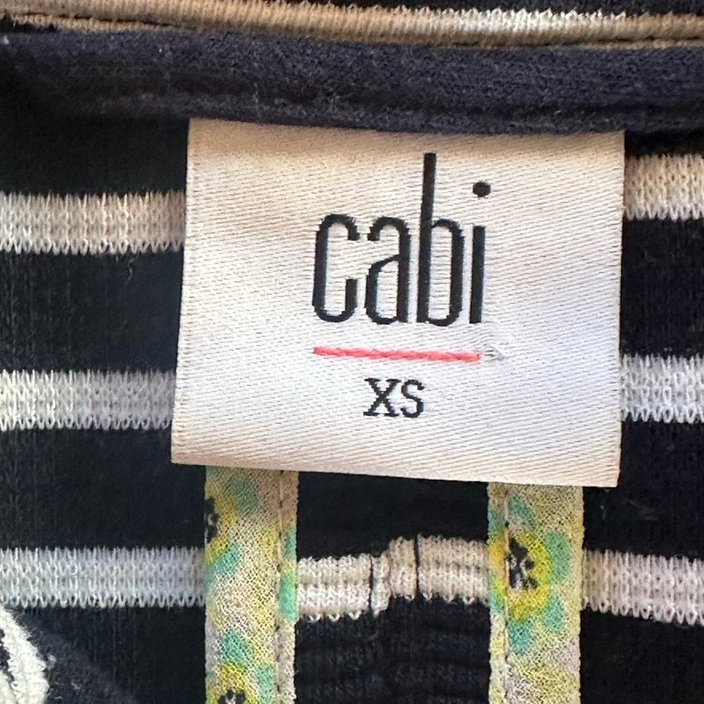 Cabi Small Maritime Trench Coat Navy White Ribbed Striped Rayon Blend Coat - Picture 6 of 8